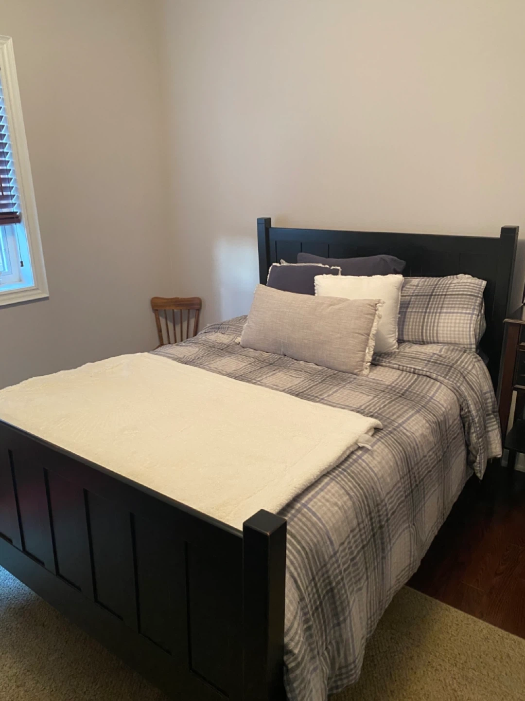 Rustic Black Wooden Bed Frame with Storage Drawers