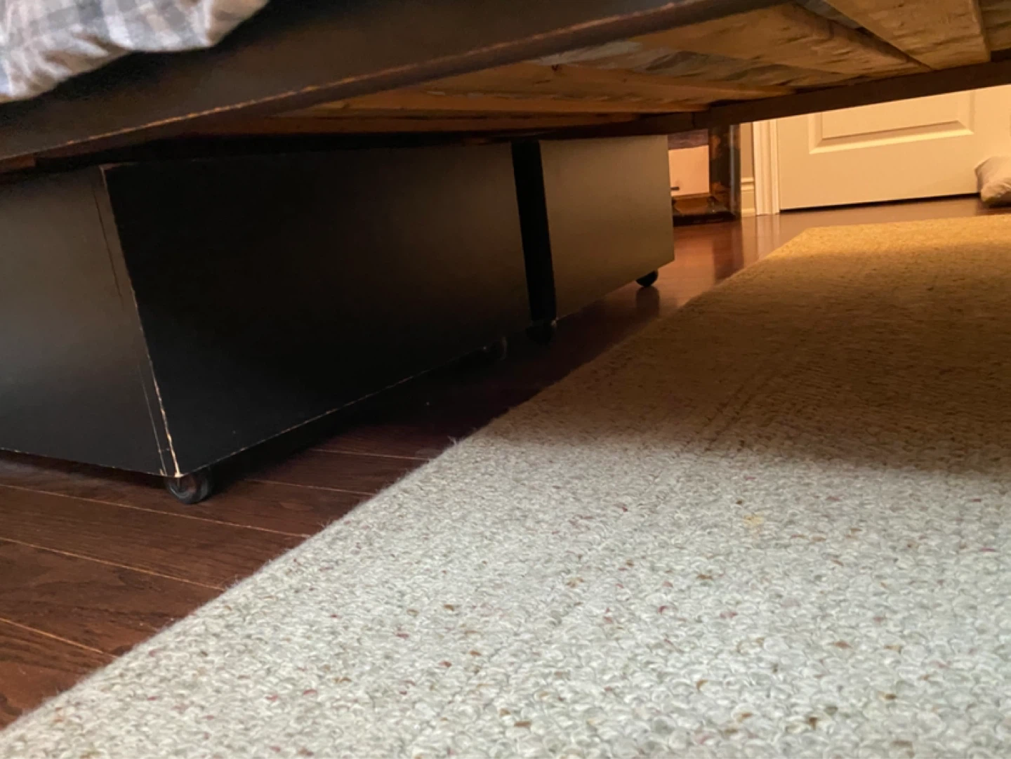 Rustic Black Wooden Bed Frame with Storage Drawers - photo 4