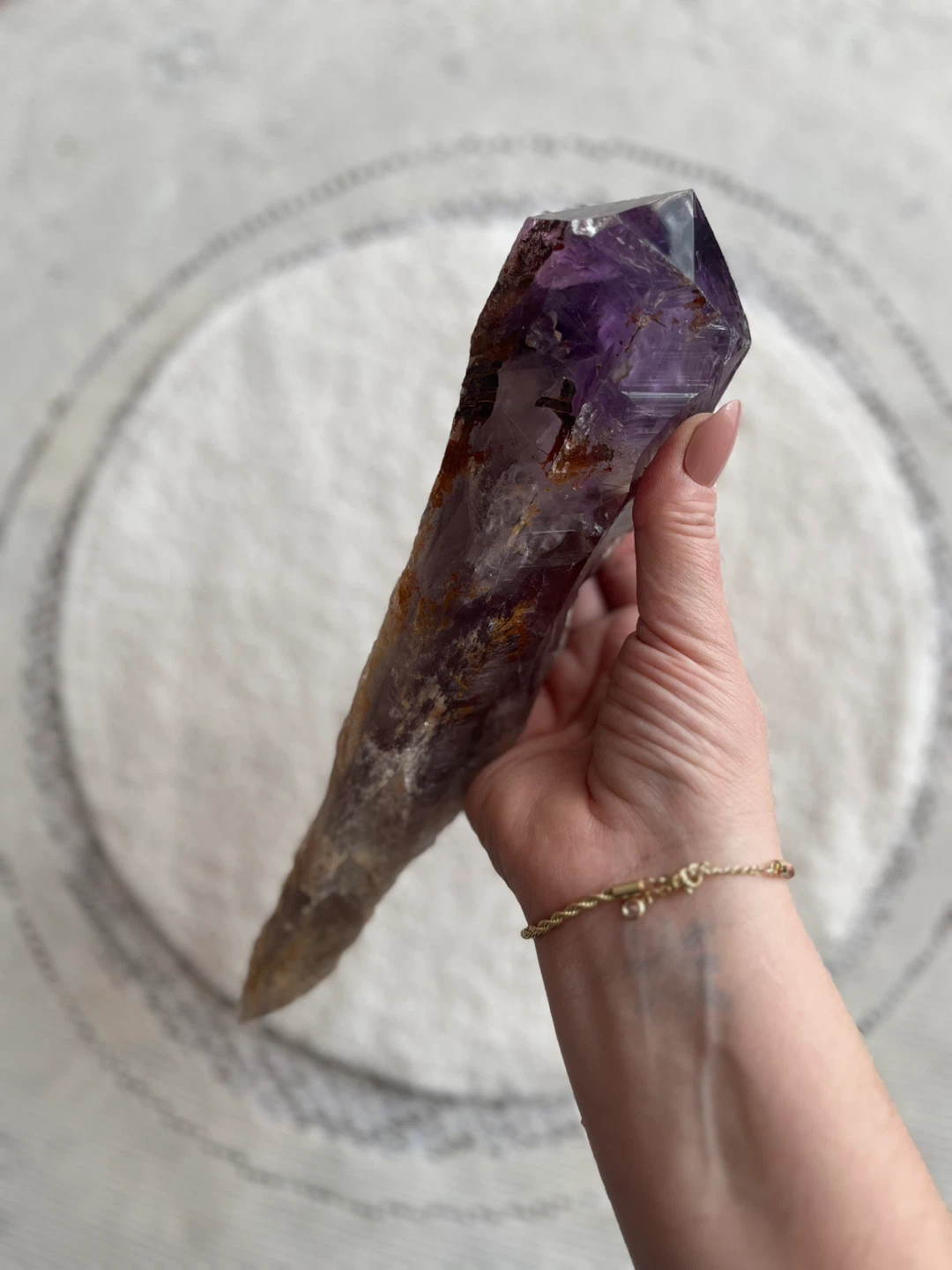 Large Raw Real Amethyst Wand – 10.5” Natural Statement Crystal