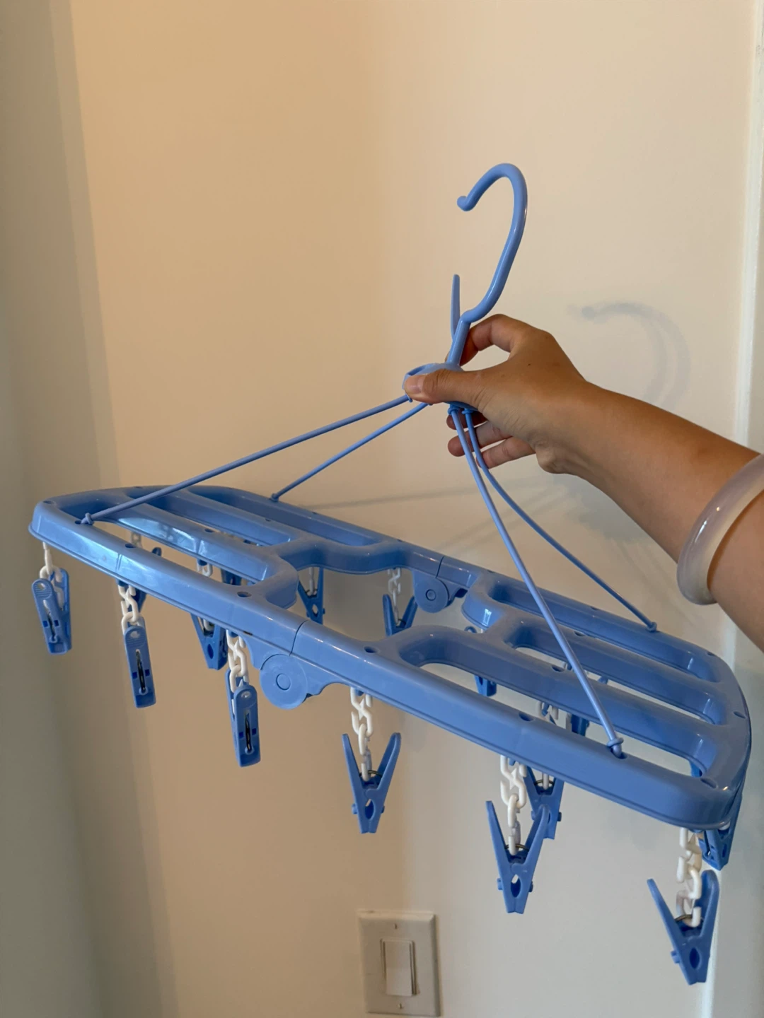 Blue Plastic Laundry Drying Hanger with Clips - photo 2