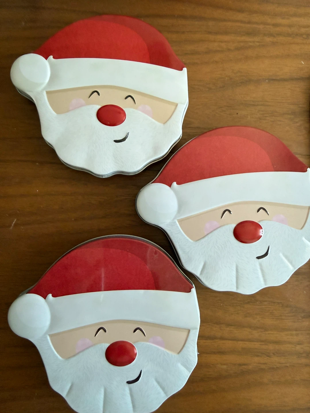 Set of 3 Santa Claus Gift Card Tin Containers