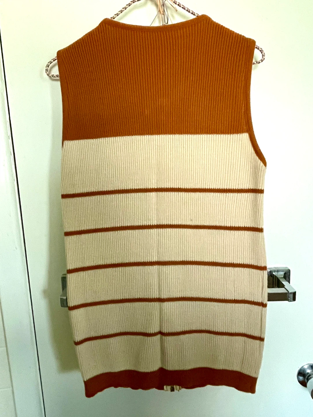 1970s Vintage Striped Zip-Up Knit Vest - photo 2