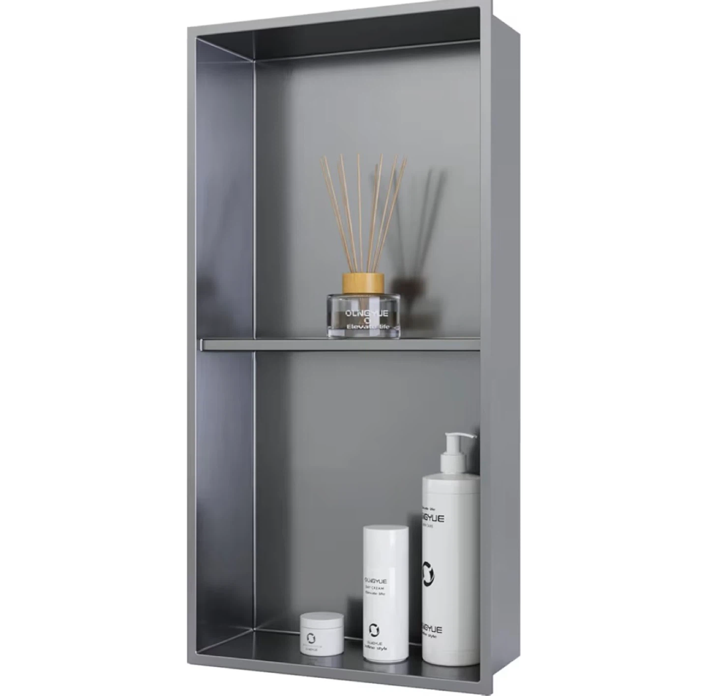 OLNGYUE Recessed Wall Niche Shelf - Double Layer