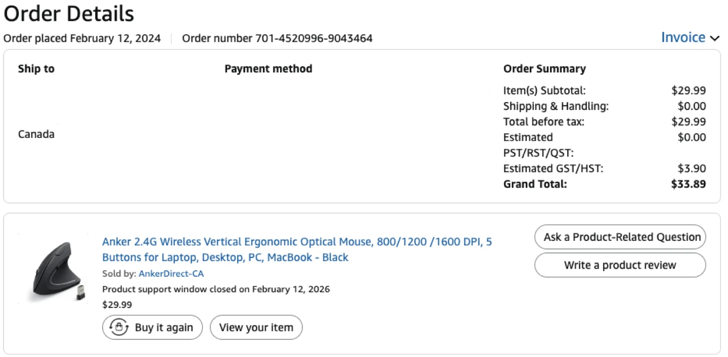 Negotiable - Anker 2.4G Wireless Vertical Optical Mouse - Black - photo 4