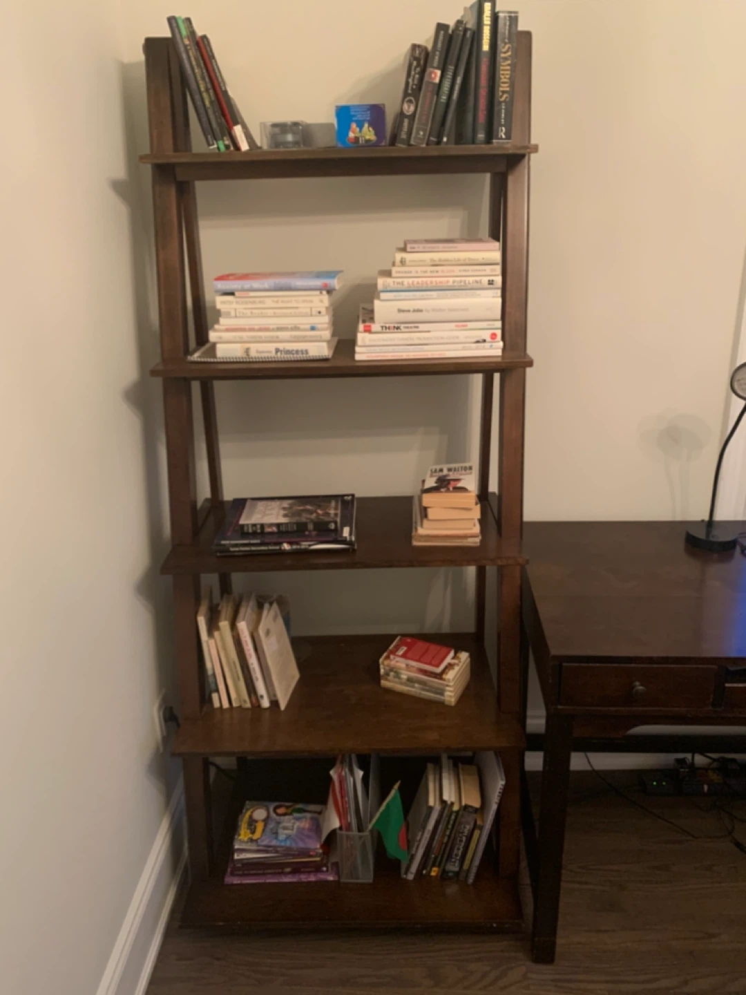 Dark Wood Bookshelf set of 2 pcs