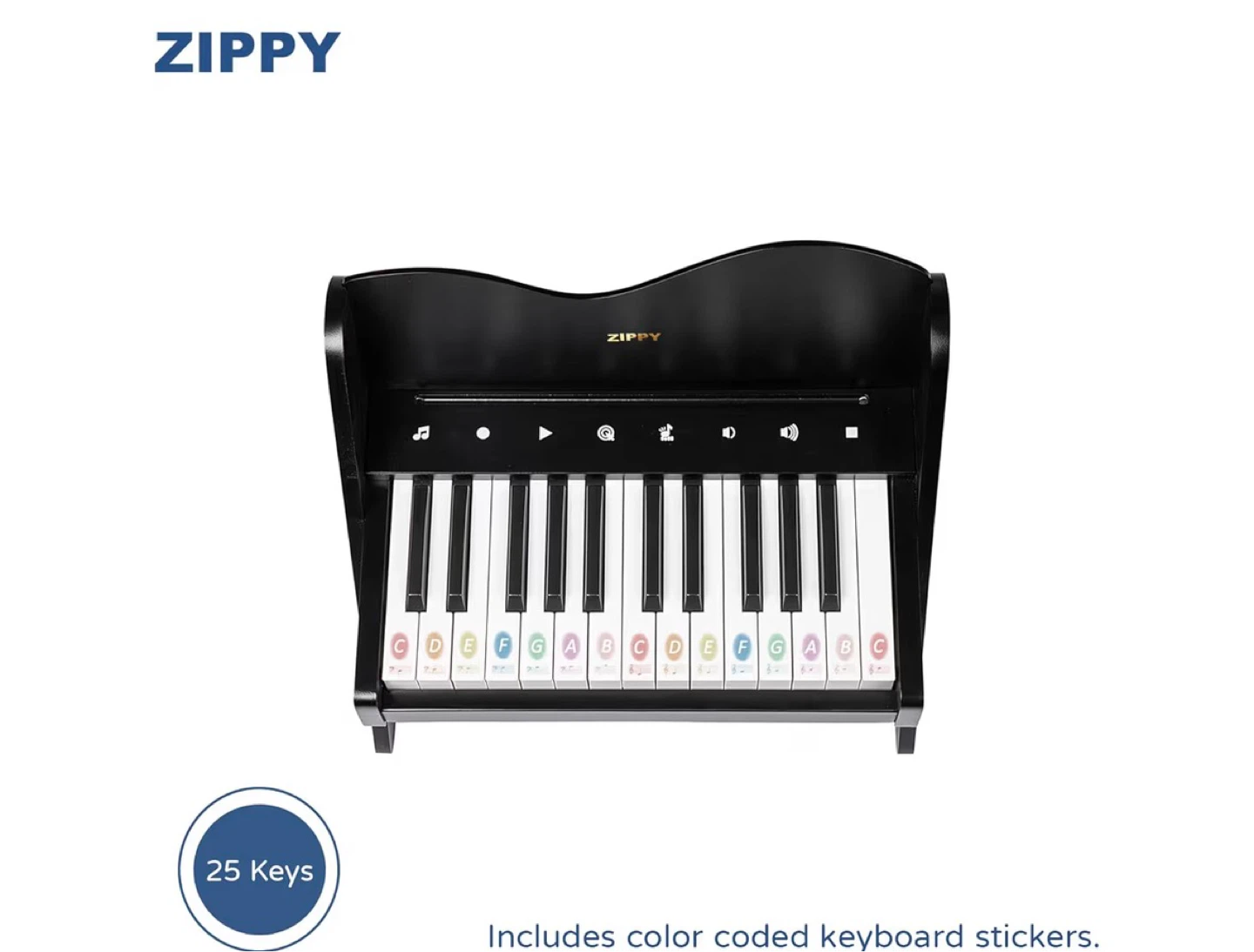 Zippy 25-Key Digital Piano with Color-Coded Stickers - photo 5