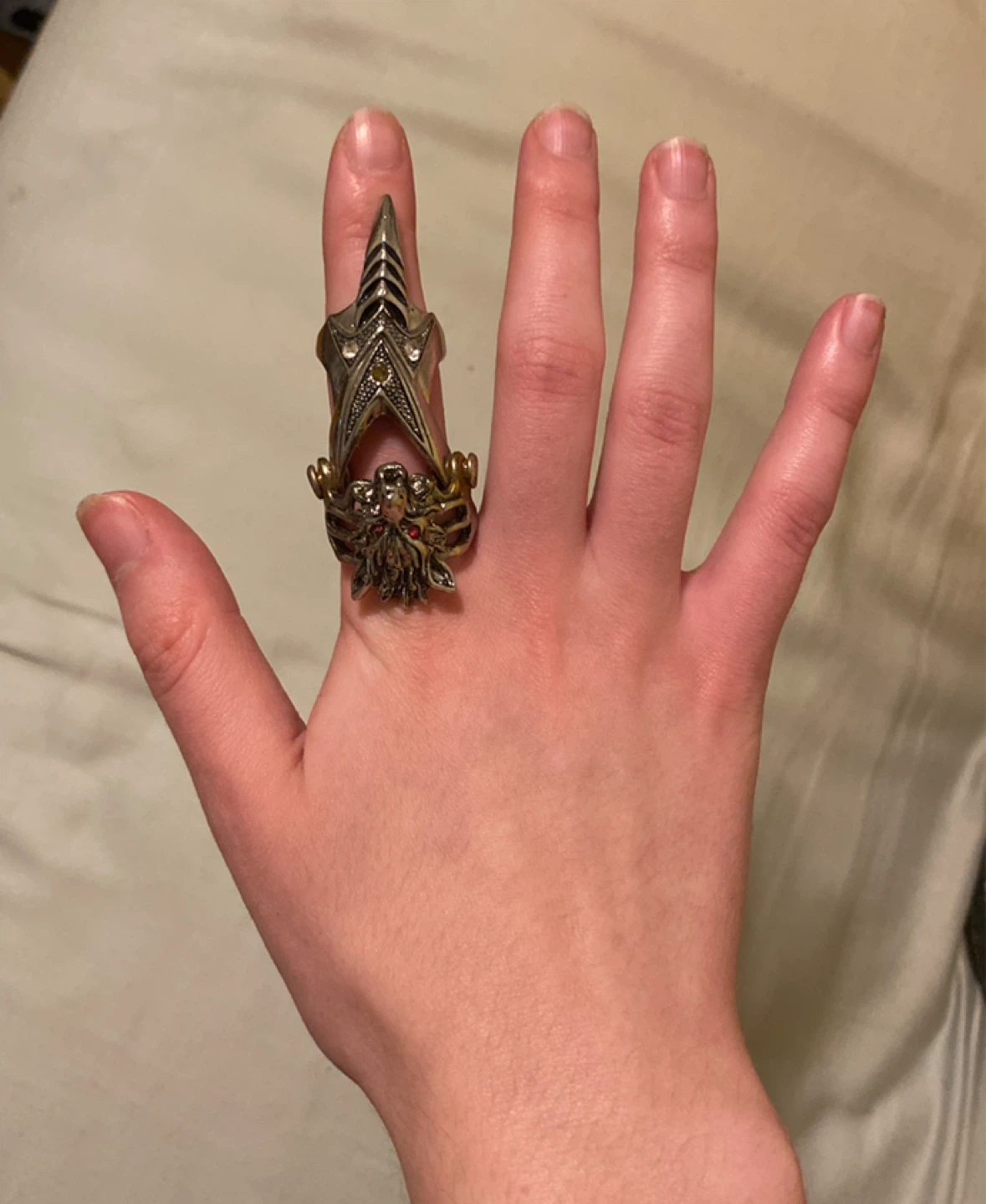 Silver-tone Wolf Claw Ring