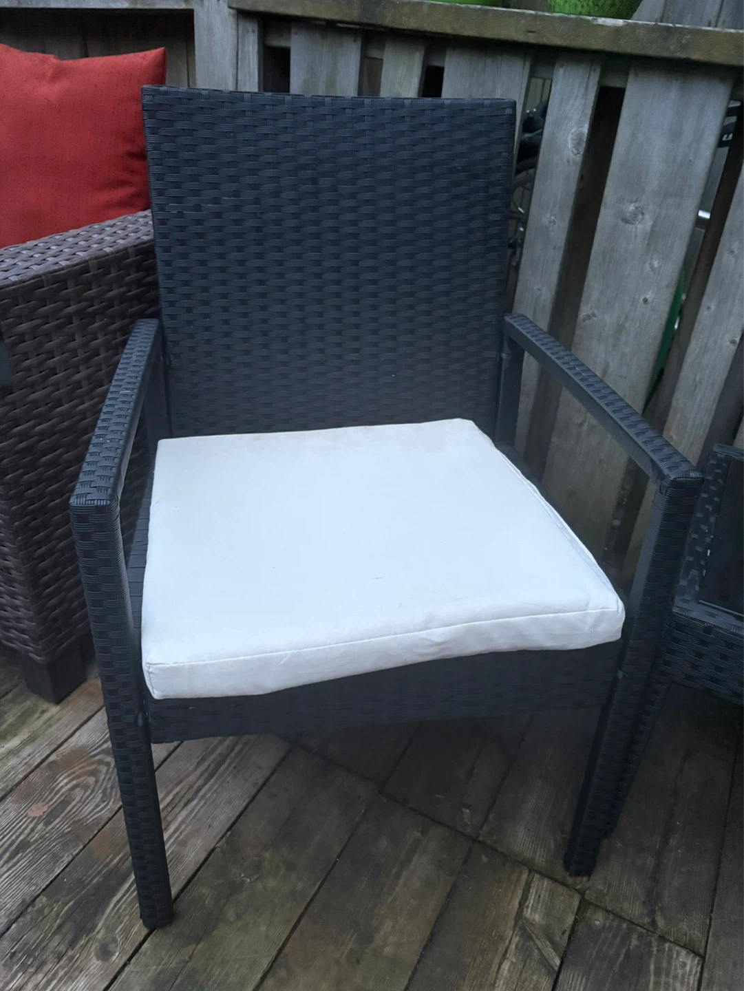 Black Rattan Patio Chairs and Table Set - photo 3