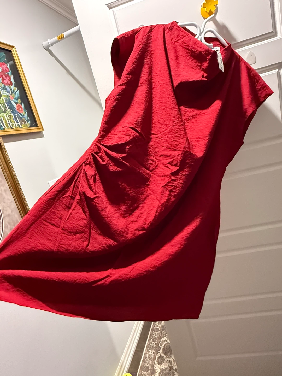Talbots Red Ruched Shirt Dress - photo 3