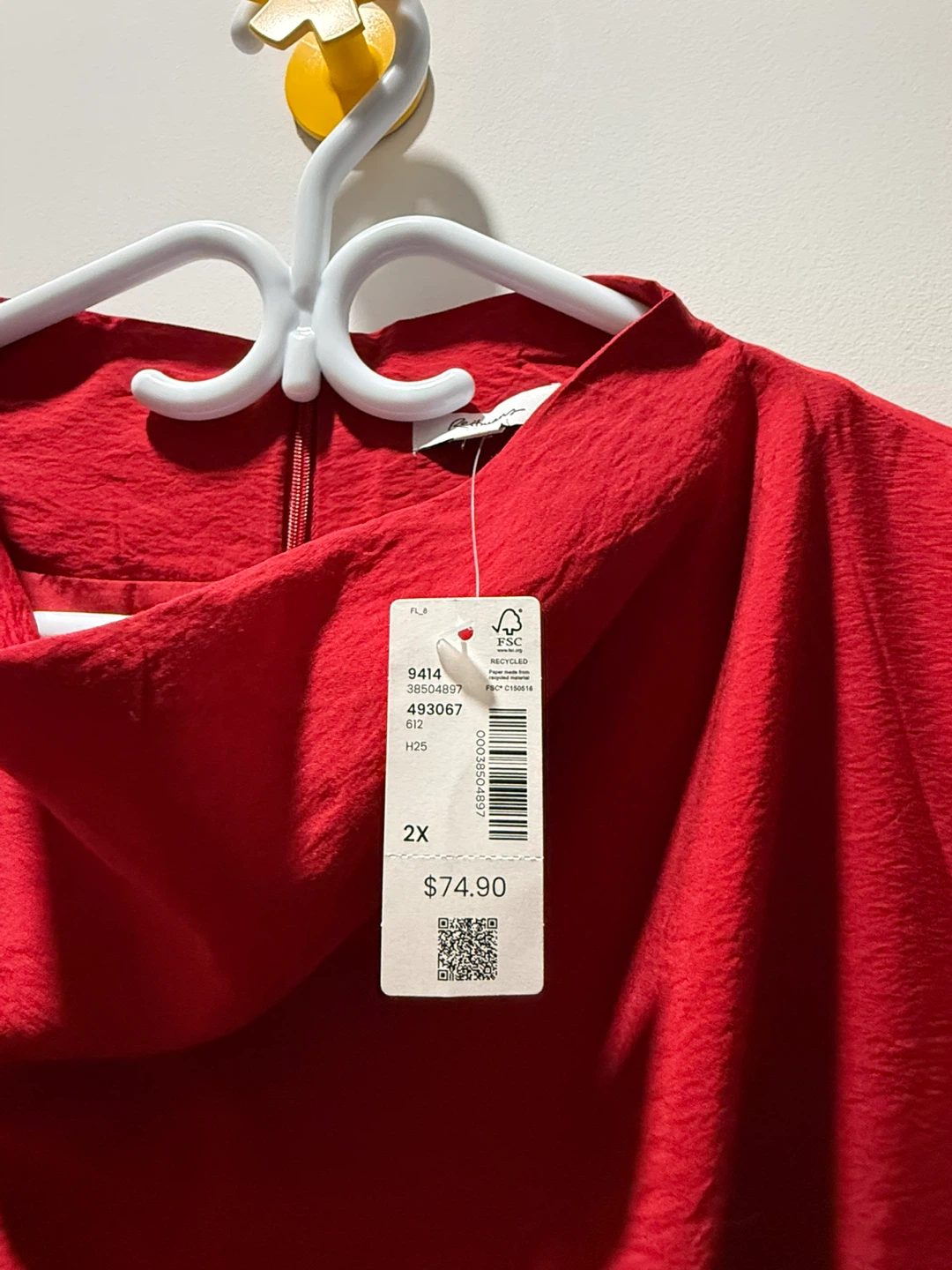 Talbots Red Ruched Shirt Dress - photo 4