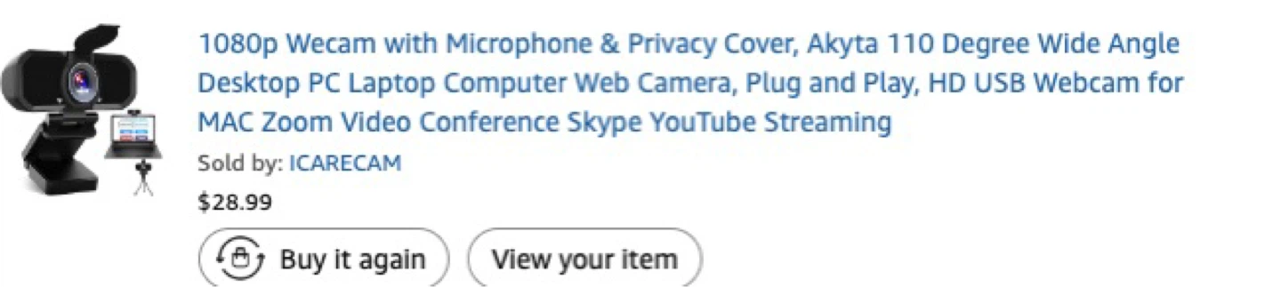 Negotiable - 1080p Webcam with Microphone and Privacy Cover - photo 2