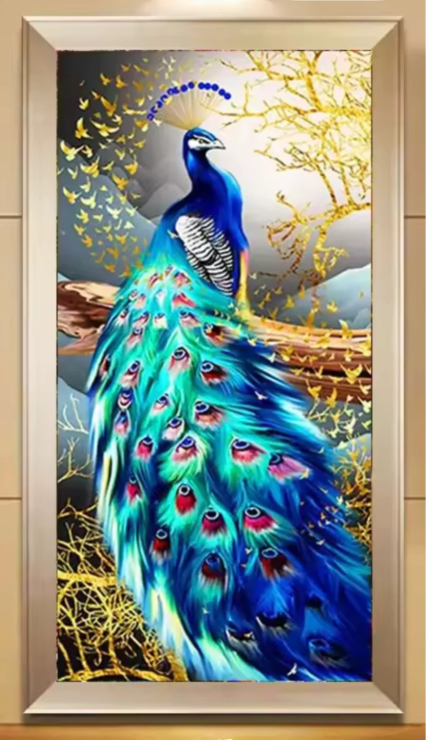 Peacock Full Rhinestone 5D Diamond Painting - hand made