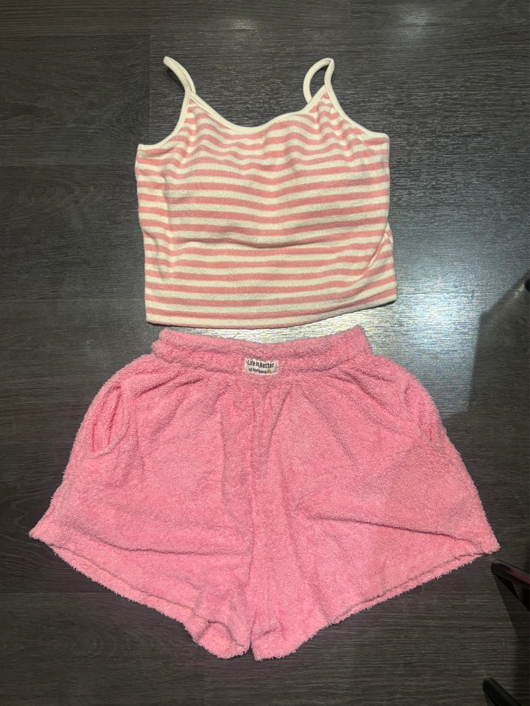 Pink matching set (top + shorts) 💕