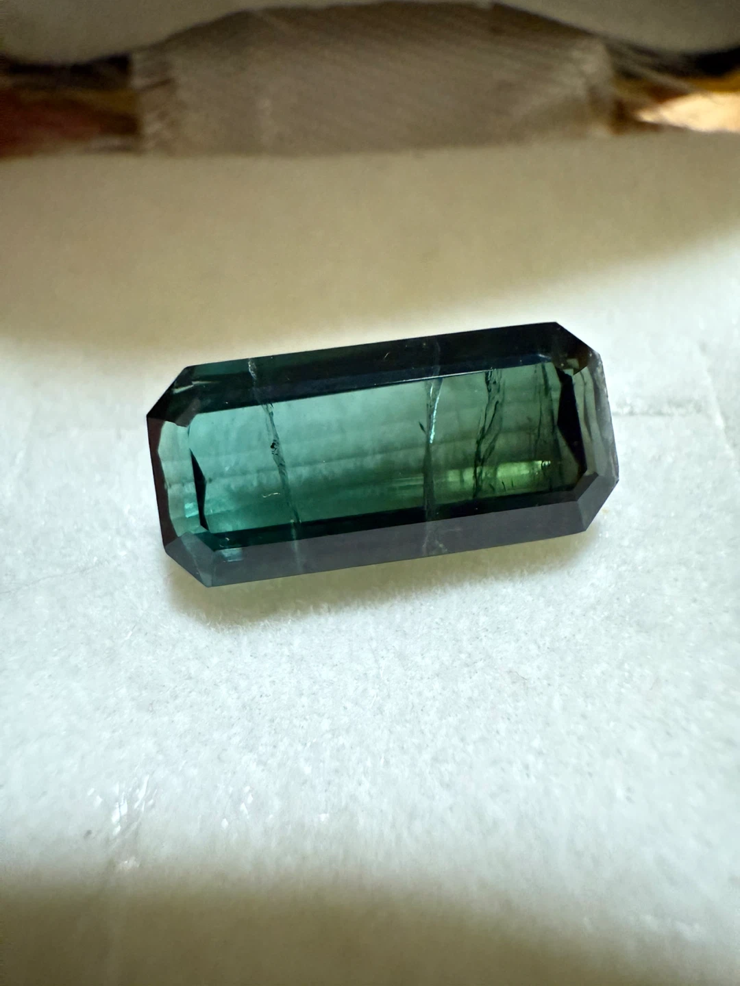 Rectangular Cut Green Tourmaline Gemstone - photo 2