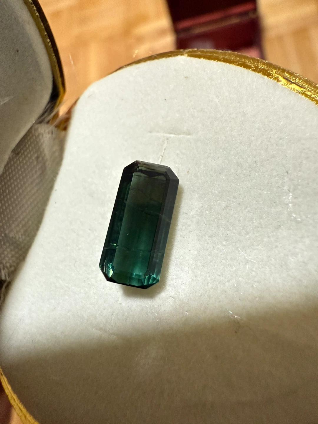 Rectangular Cut Green Tourmaline Gemstone - photo 3