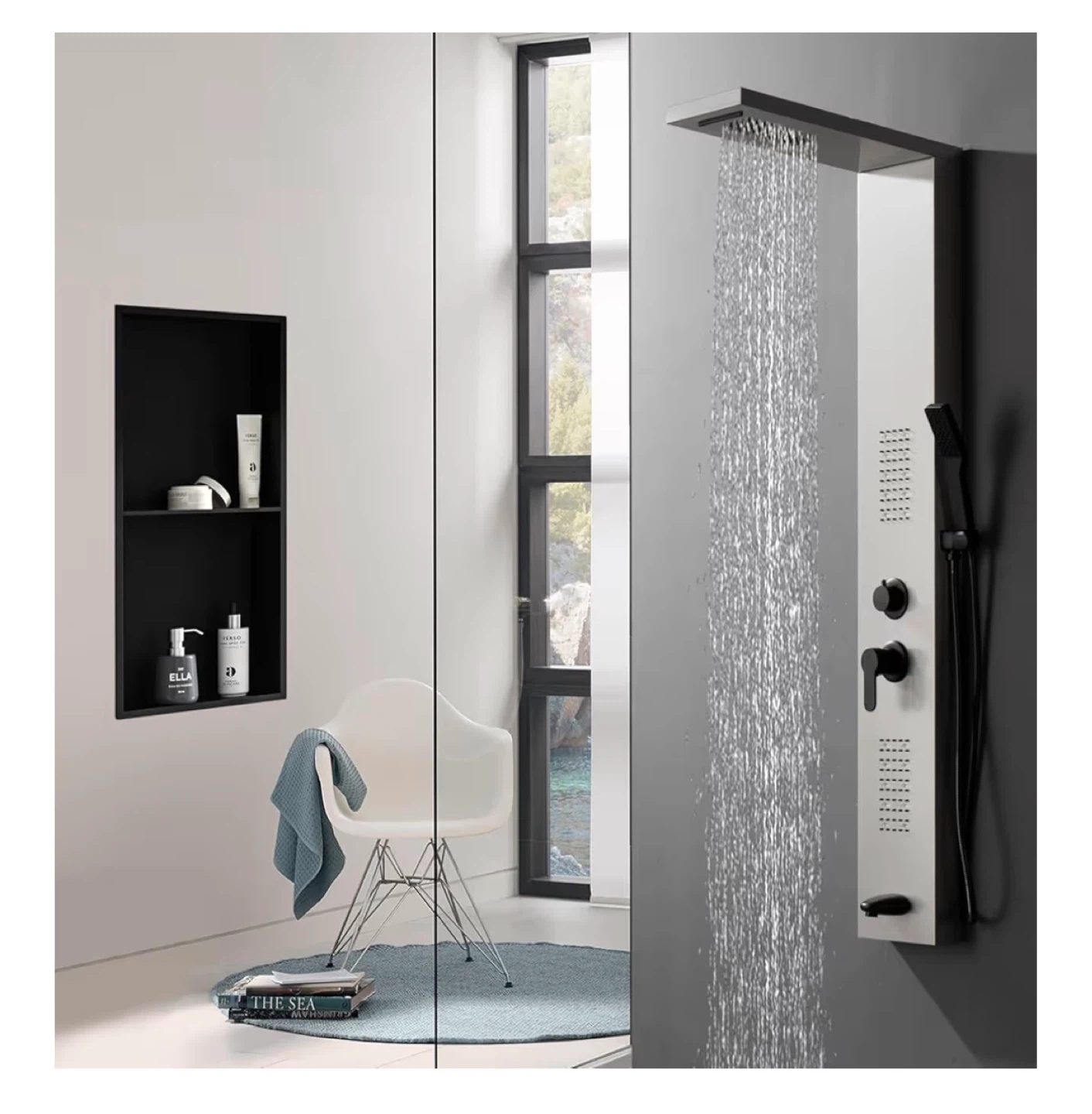 Black 304 Stainless Steel Recessed Shelf - photo 2