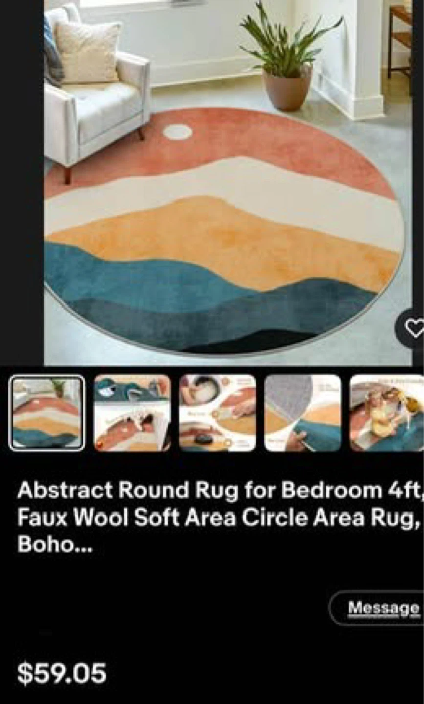 Abstract Colorful Round Rug (New) - photo 3