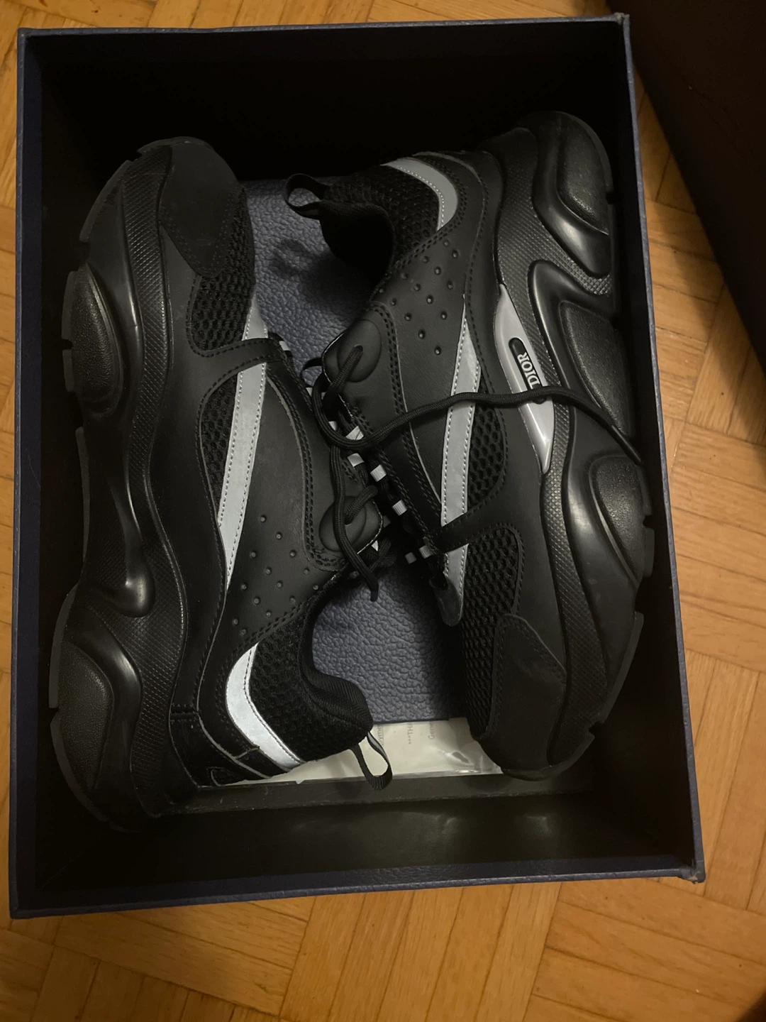 DIOR B22 Calf Mesh Sneakers - Size 44 - All Black - photo 2