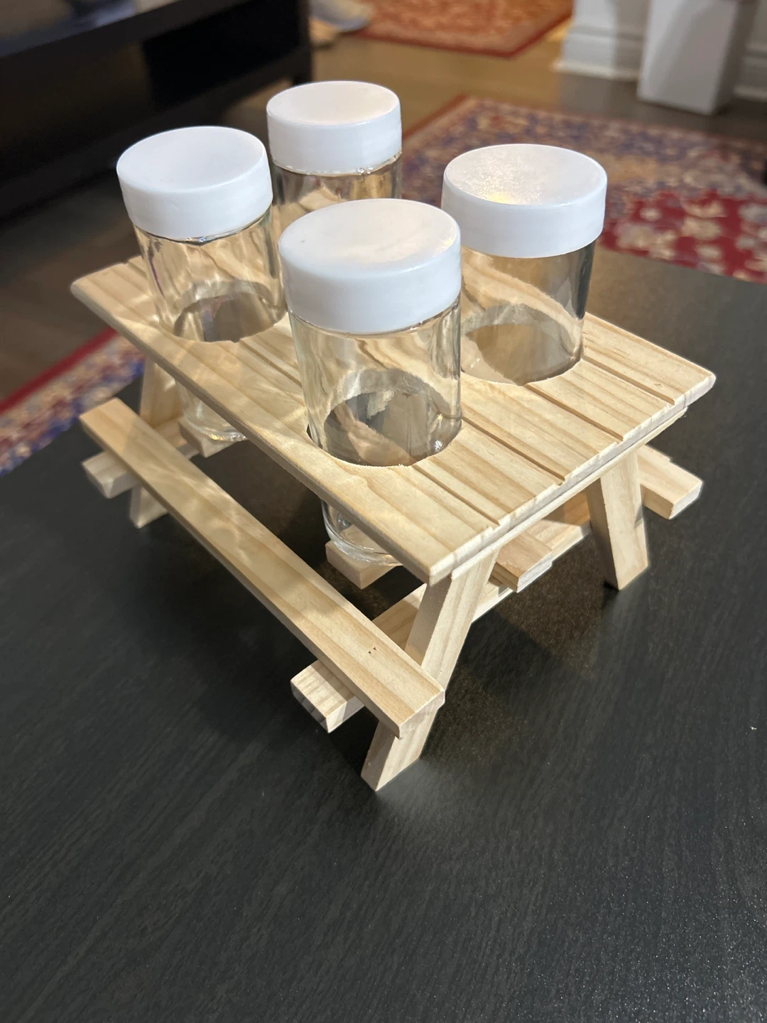 Mini Picnic Table with 4 Jars - photo 2