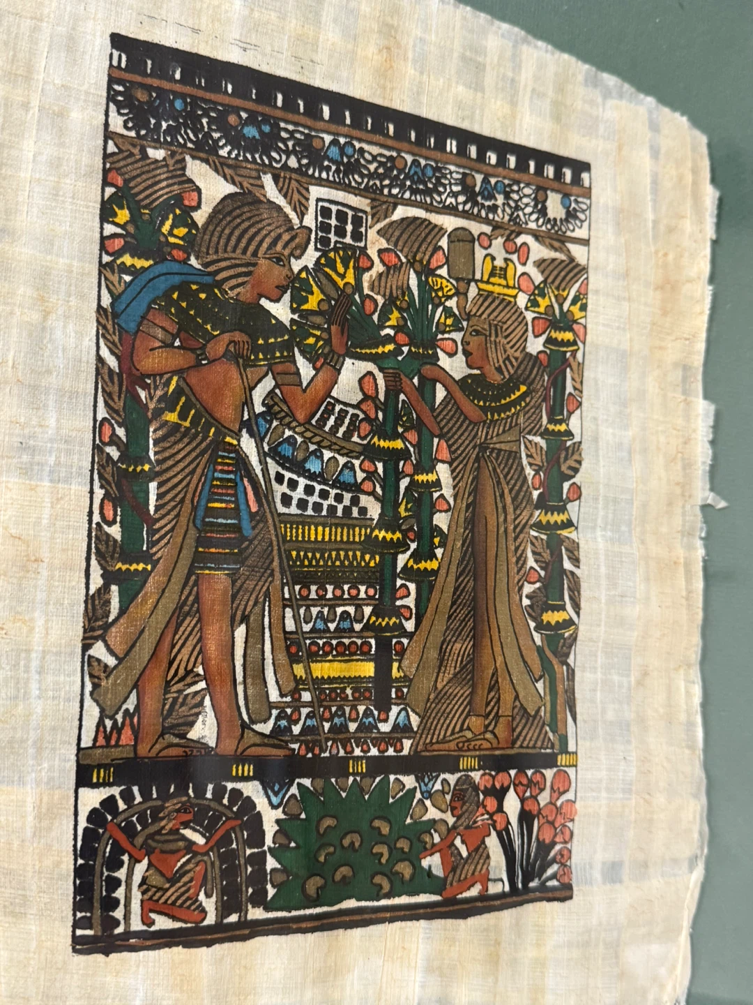 Framed Egyptian Papyrus Art - photo 3