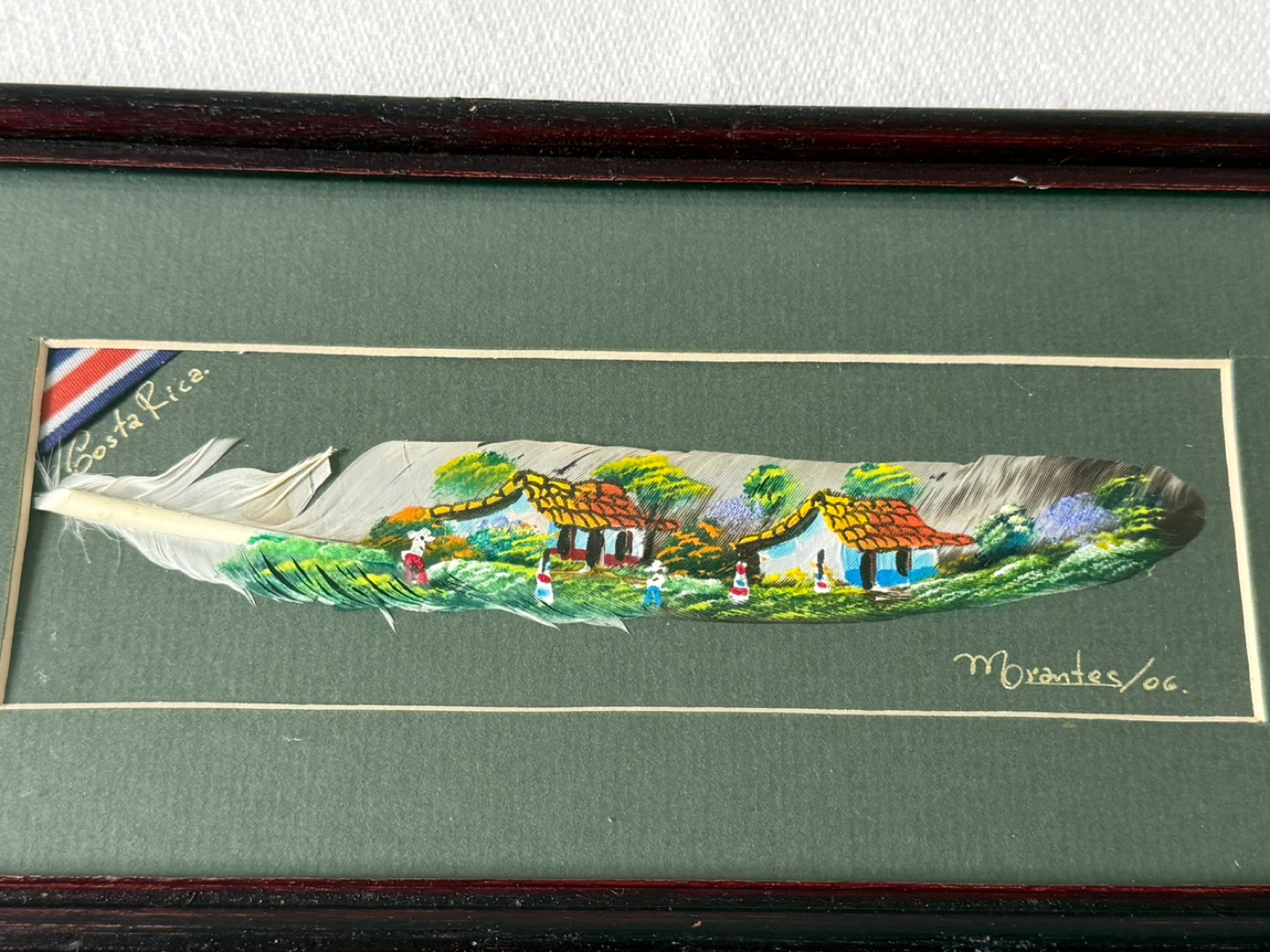 Hand-painted Feather Art "Costa Rica" by Morales/06 - photo 3