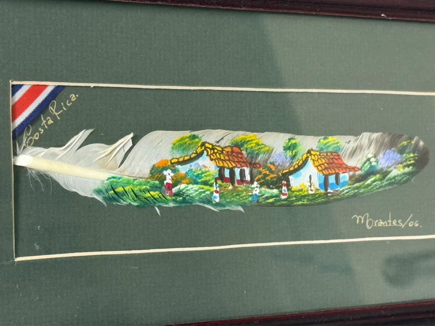 Hand-painted Feather Art "Costa Rica" by Morales/06 - photo 4