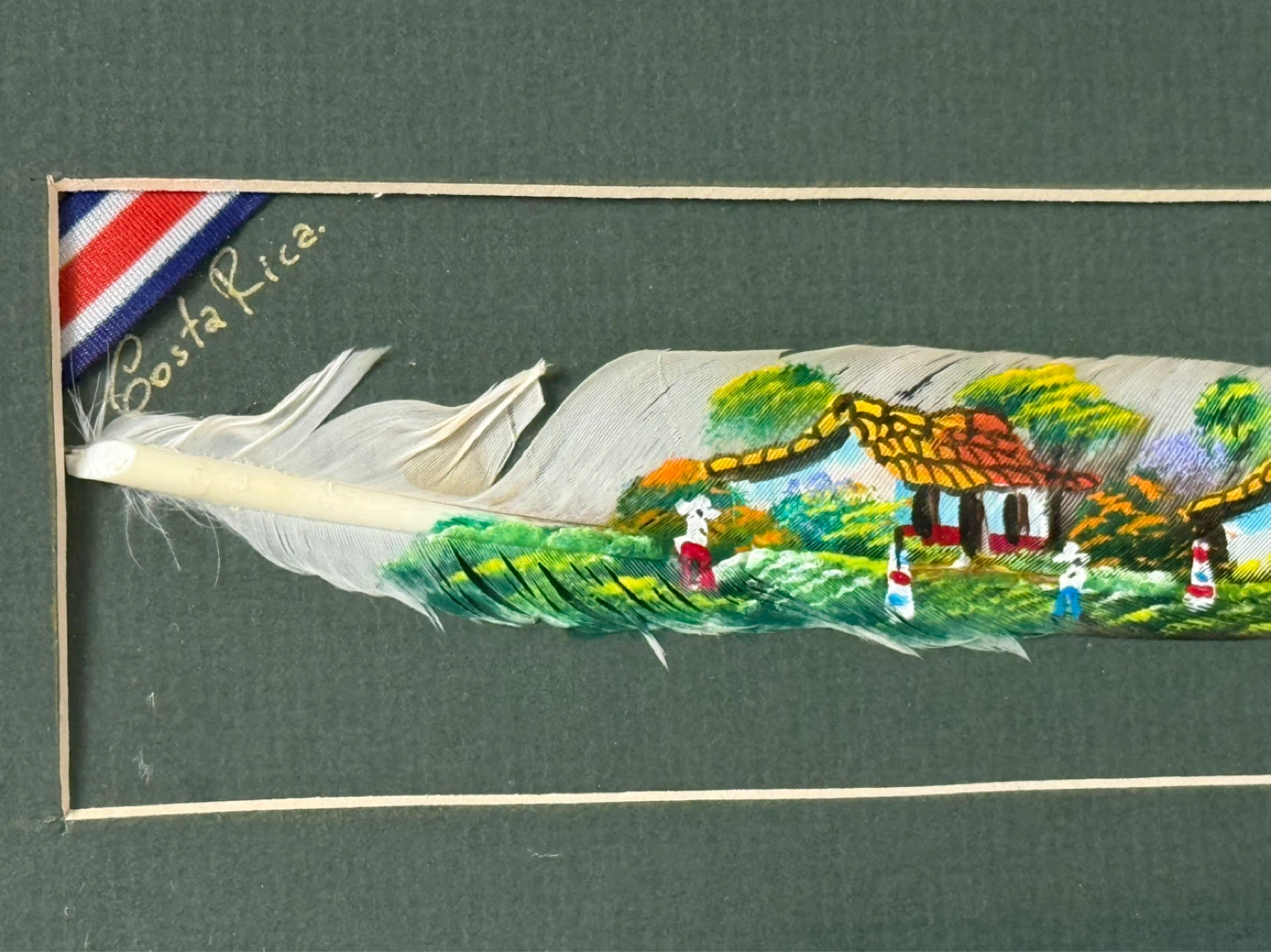 Hand-painted Feather Art "Costa Rica" by Morales/06 - photo 2