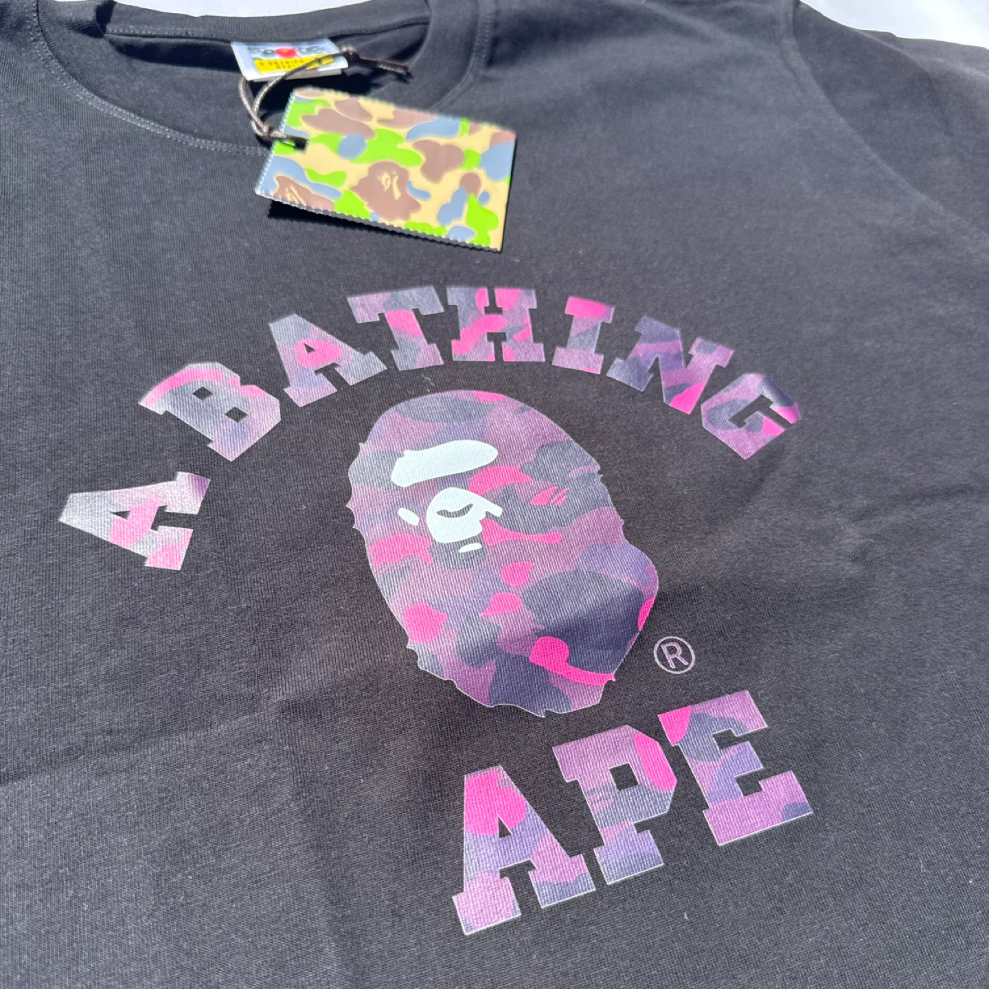 Bape “A Bathing Ape” Purple Camo Logo Tee - photo 2