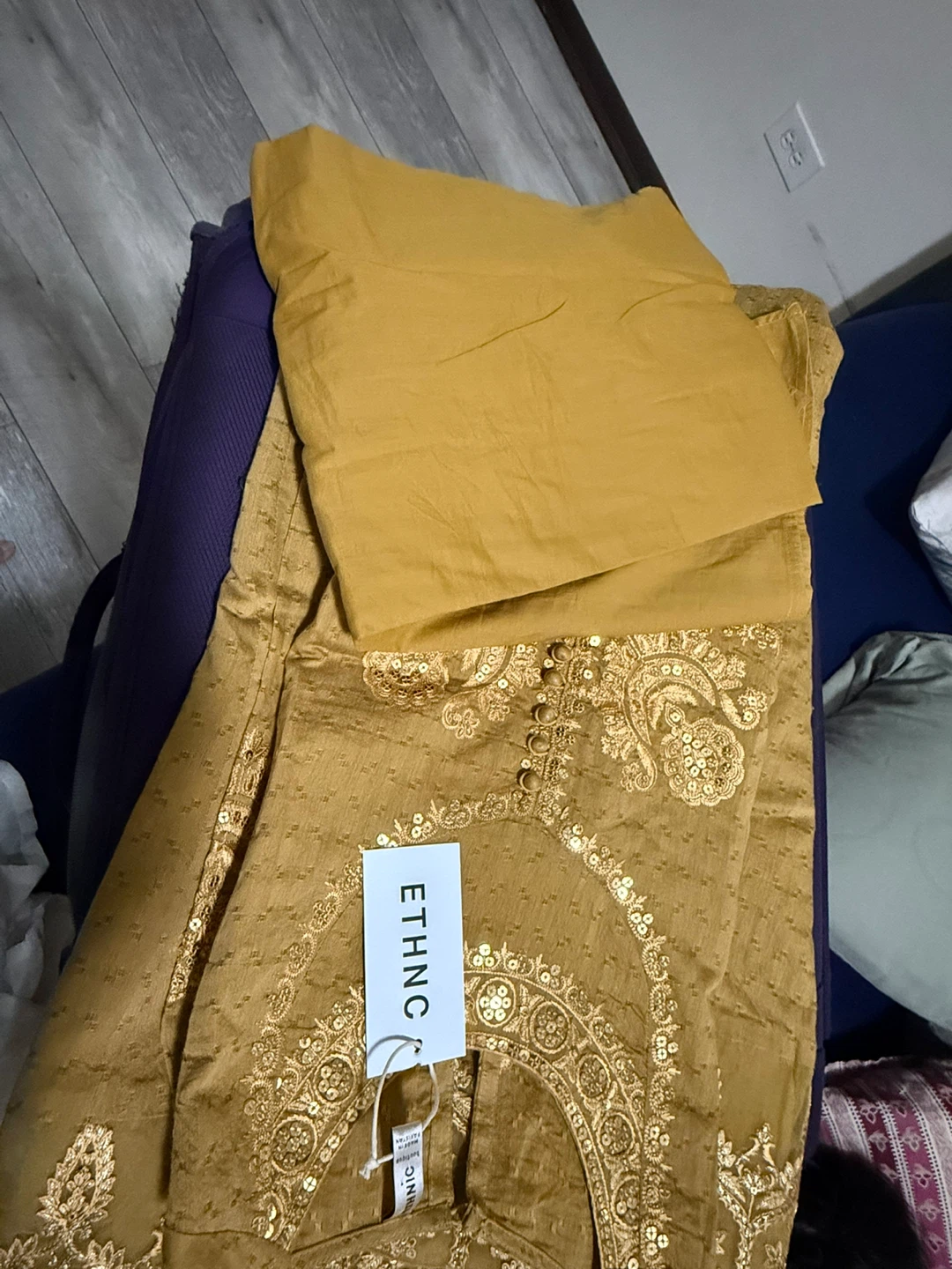 Women's Embroidered Frock- Mustard Yellow - photo 3