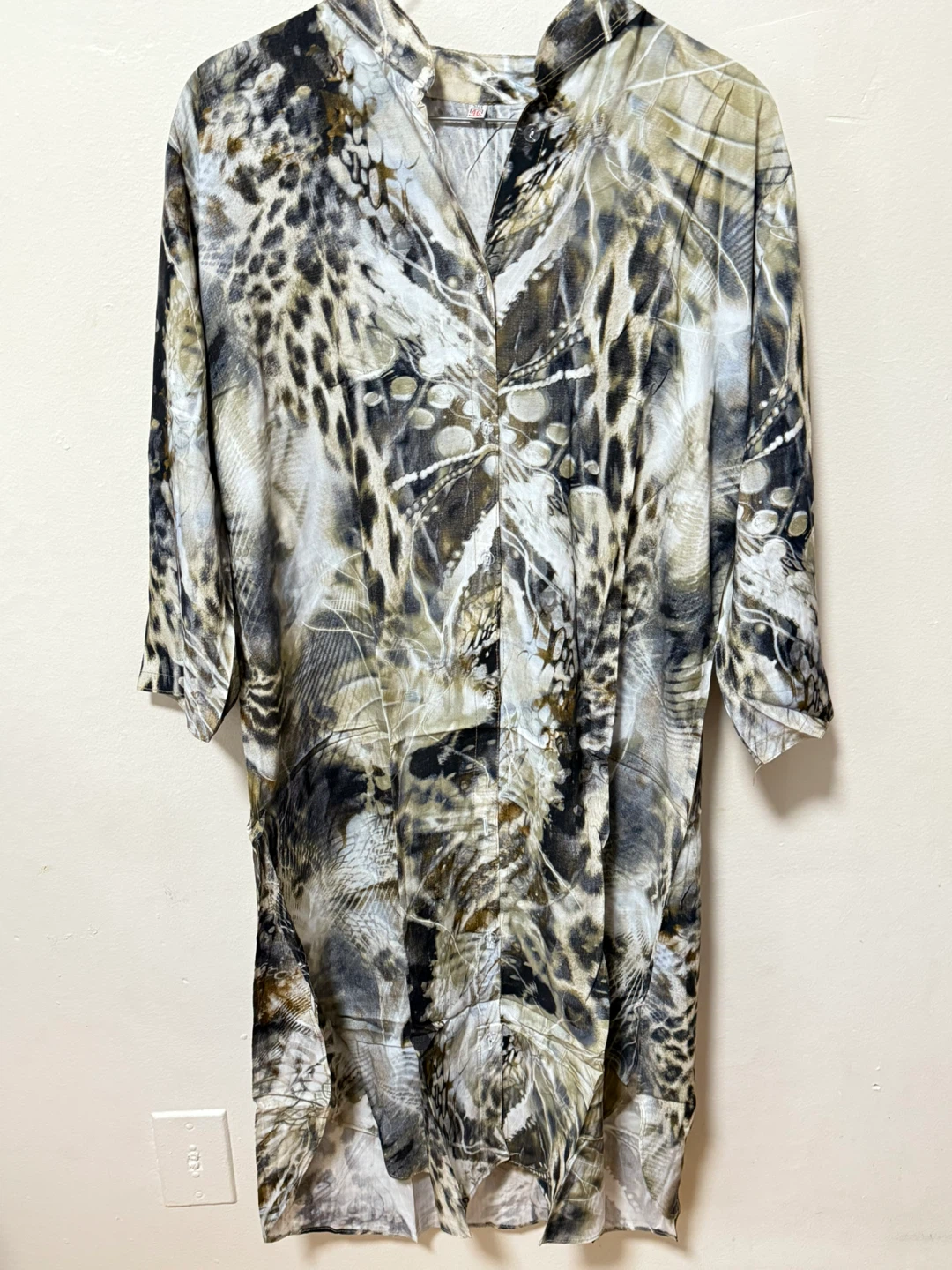Women's Long Sleeve Animal Print Button-Up Shirt
