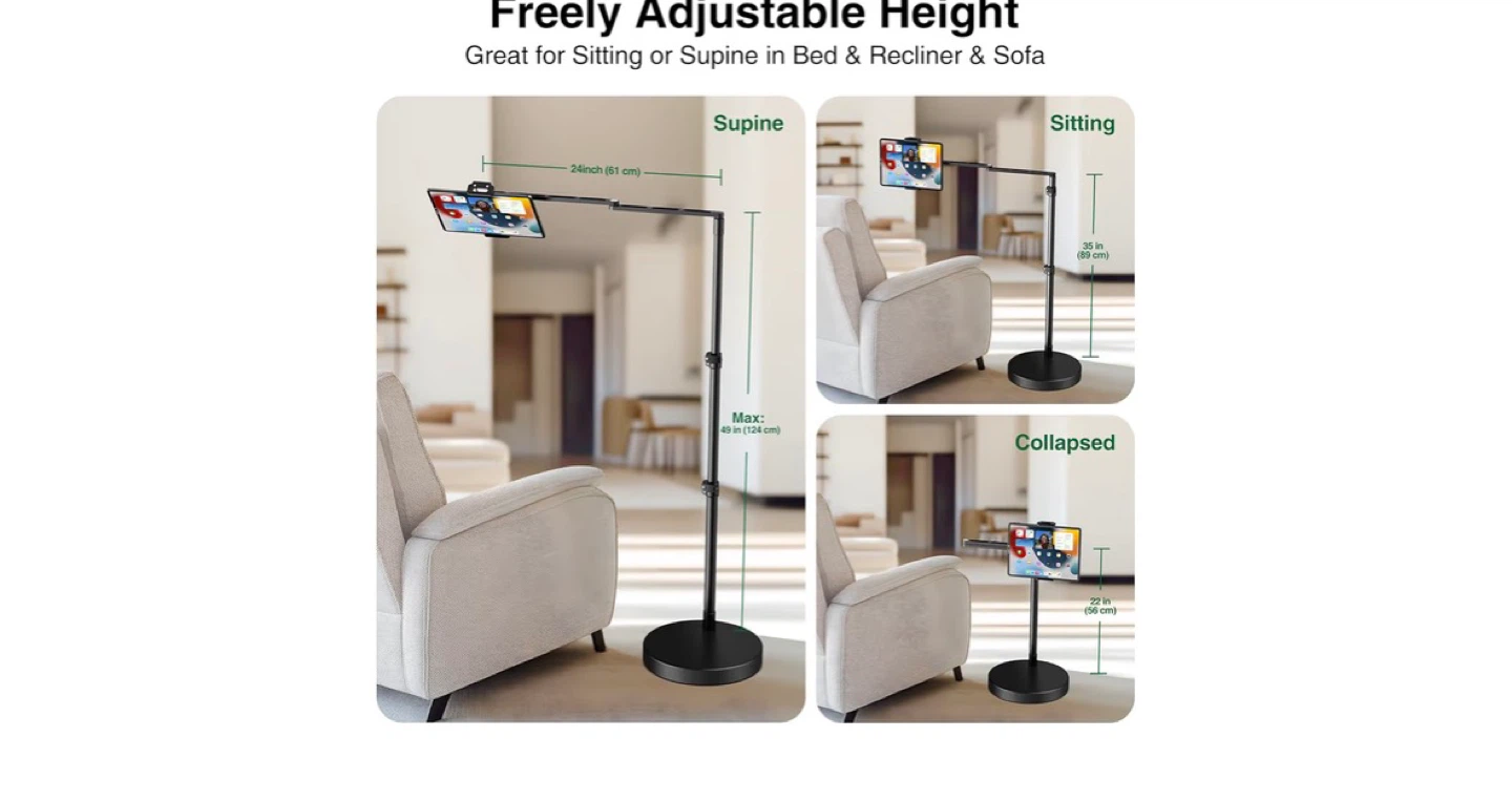 24in Long-Reach iPad Bed Stand Floor Mount - photo 3
