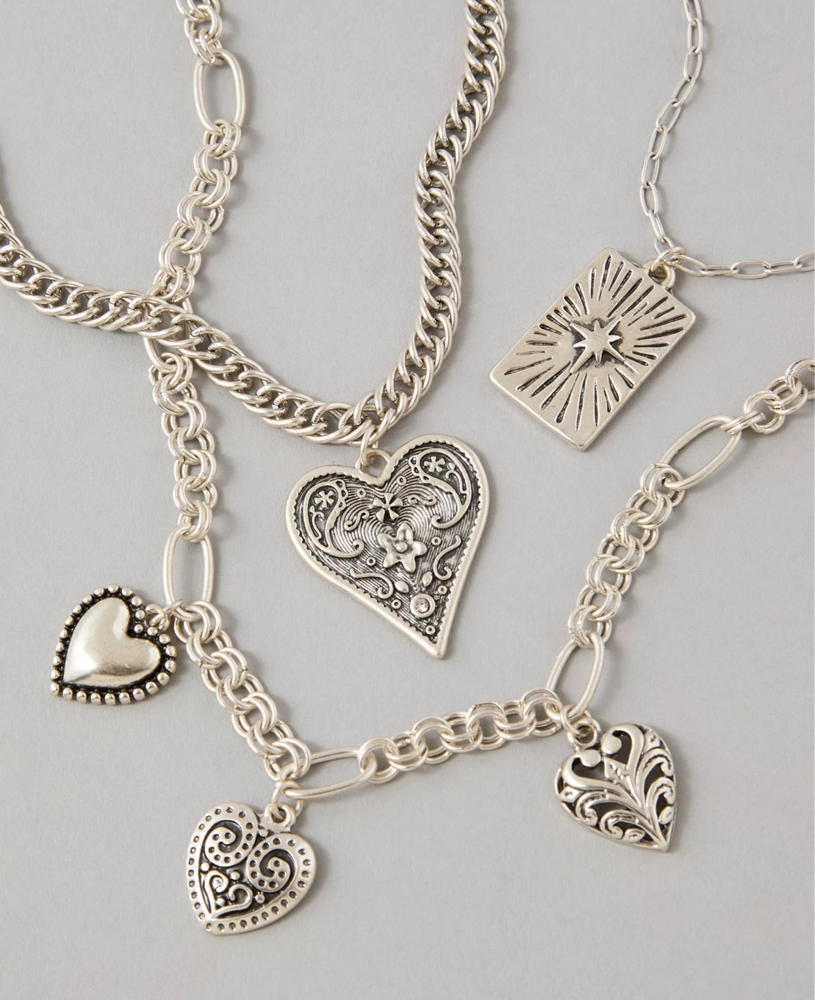 AMERICAN EAGLE Layered Heart Charm Necklace (NEW) - photo 2
