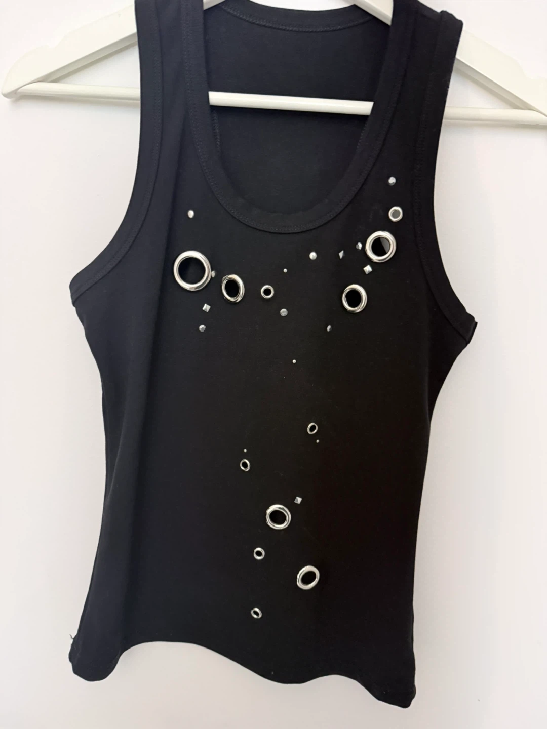 Black Tank Top with Grommets