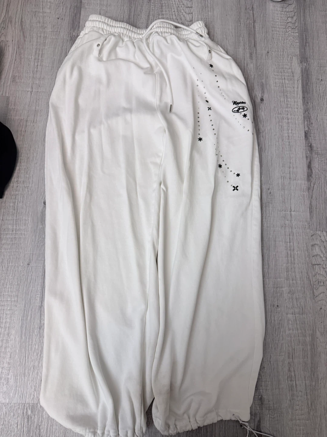 White Sweatpants with Star Detail
