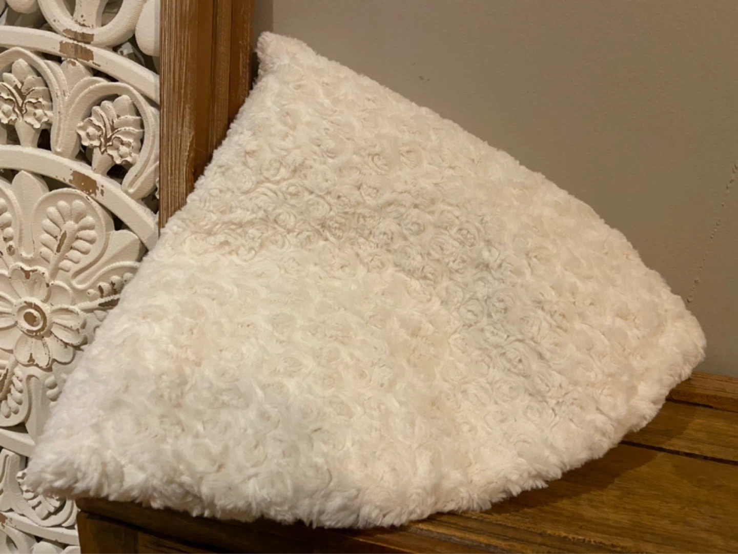 New Unstuffed Fur Pouf Ottoman Cover - photo 4