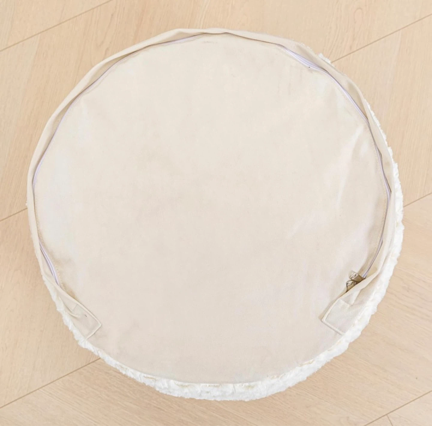 New Unstuffed Fur Pouf Ottoman Cover - photo 3