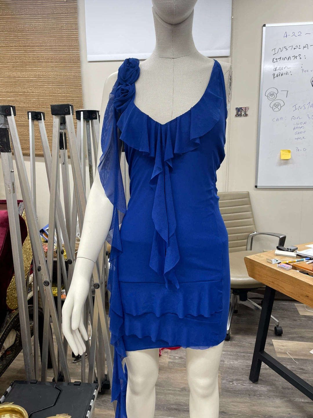 Boohoo Royal Blue Ruffle Halter Dress - photo 2