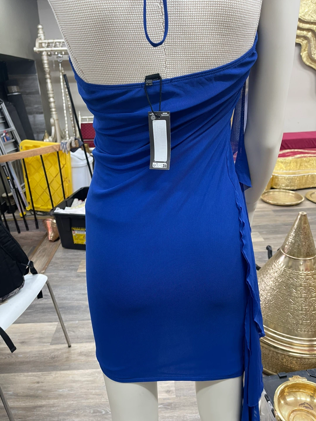 Boohoo Royal Blue Ruffle Halter Dress - photo 3