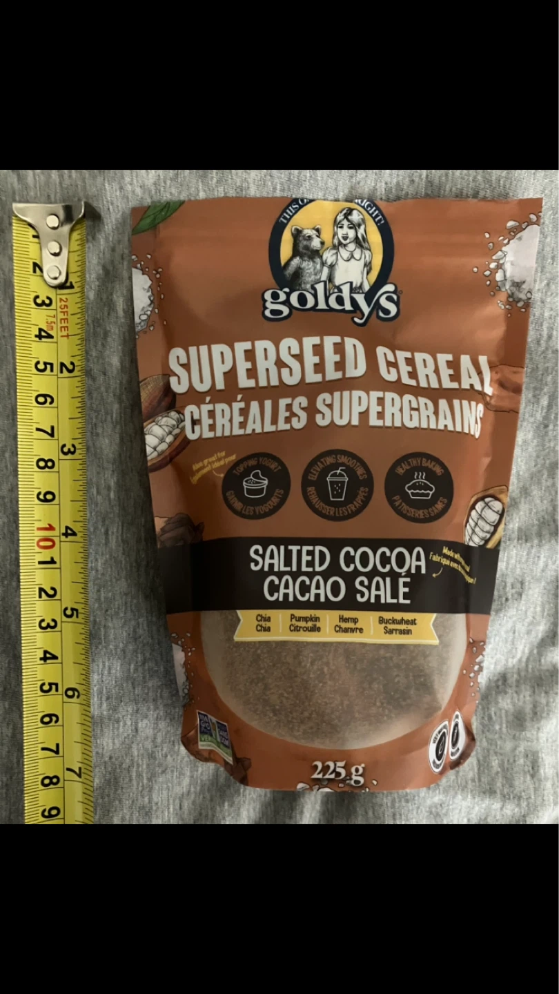 Goldy's Salted Cocoa Superseed Cereal,Most Still Left. 🥣🤎🚀🪐☄️🛰️🌌