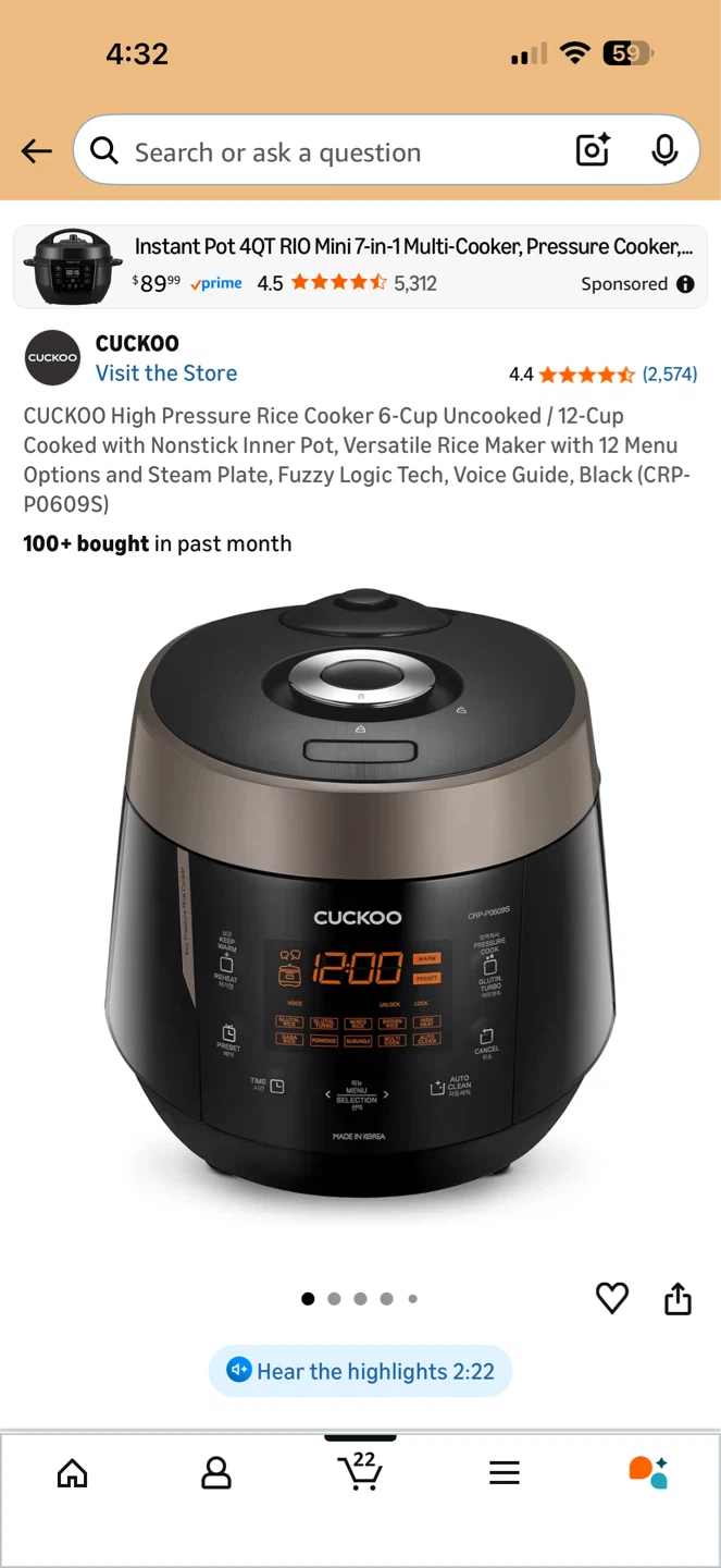CUCKOO High Pressure Rice Cooker