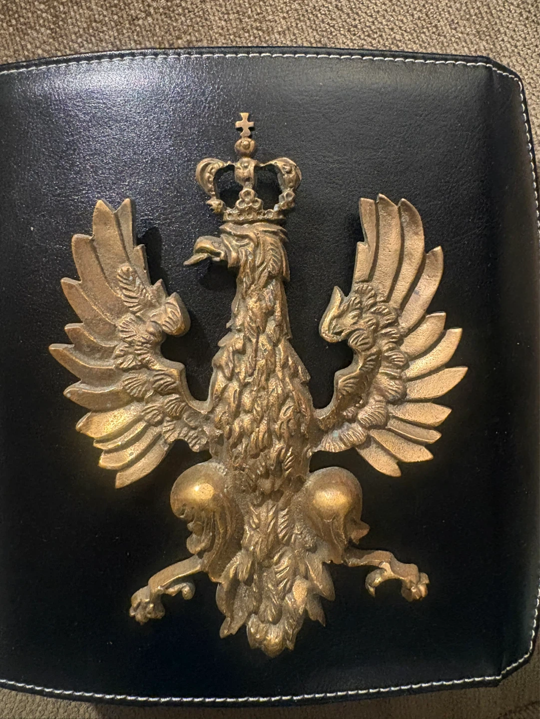 Brass Polish Eagle Crest with Crown
