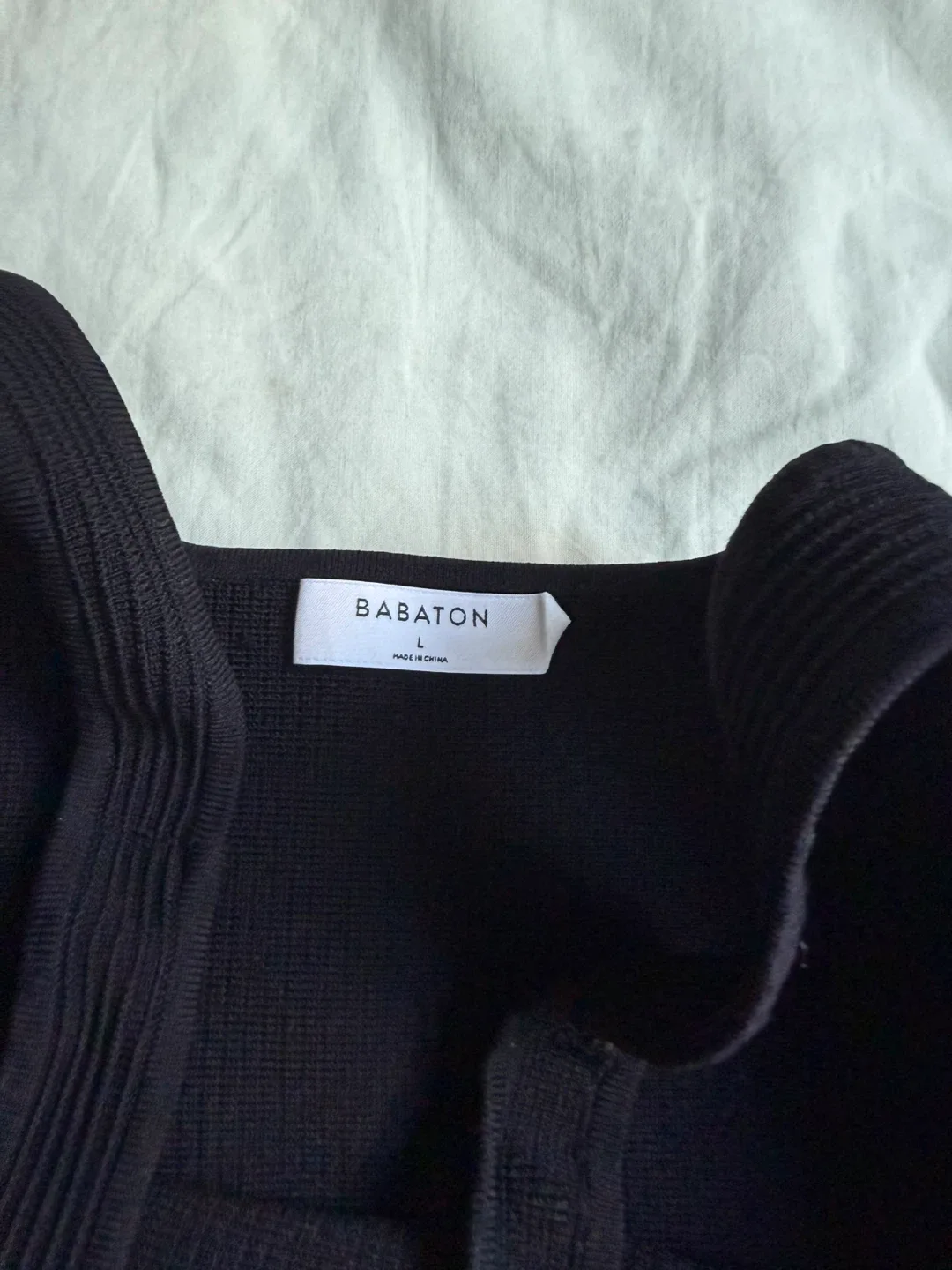 Babaton Black Ribbed Tank Dress Size L - photo 2