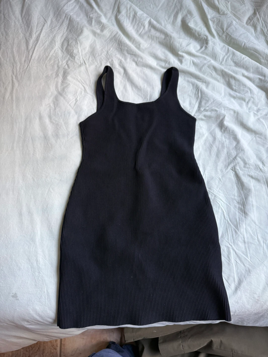 Babaton Black Ribbed Tank Dress Size L