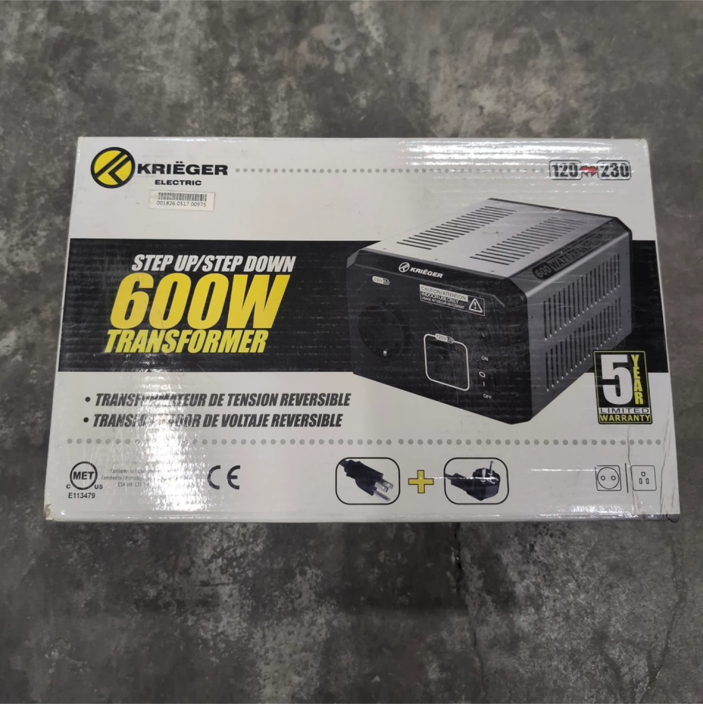Krieger 600W Step Up/Step Down Voltage Transformer