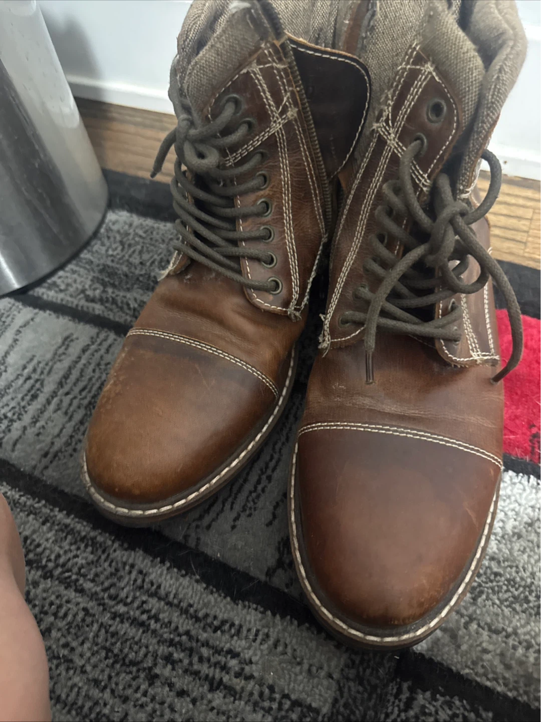 Crevo Camden Chestnut Brown Leather Men’s 11 Zip Ankle Boots - photo 2