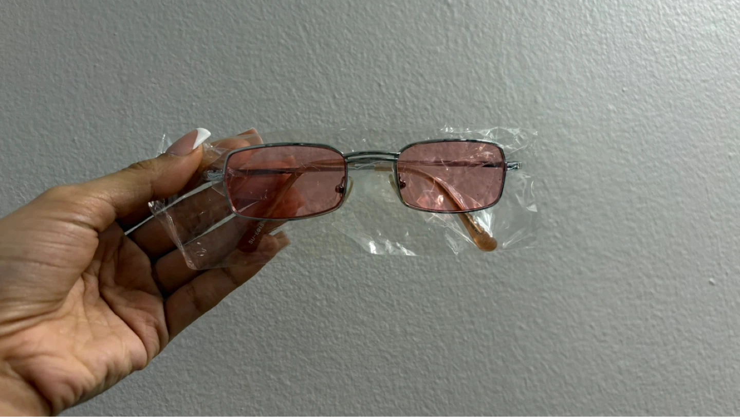 Pink Rectangular Sunglasses