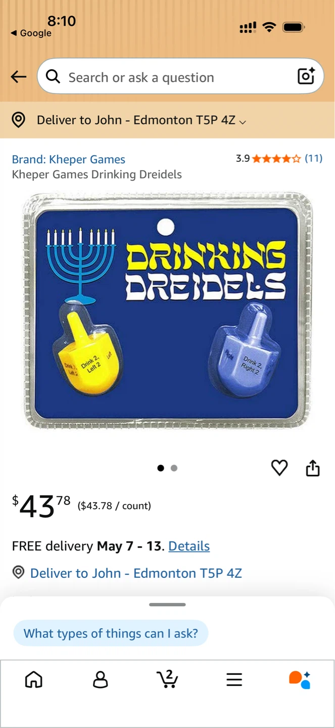 Kheper Games Drinking Dreidels - Hanukkah Party Game - photo 5
