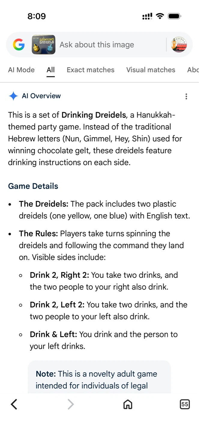 Kheper Games Drinking Dreidels - Hanukkah Party Game - photo 3