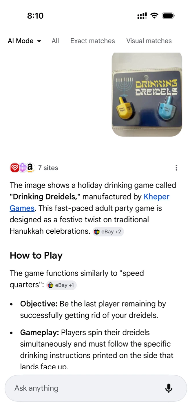 Kheper Games Drinking Dreidels - Hanukkah Party Game - photo 4