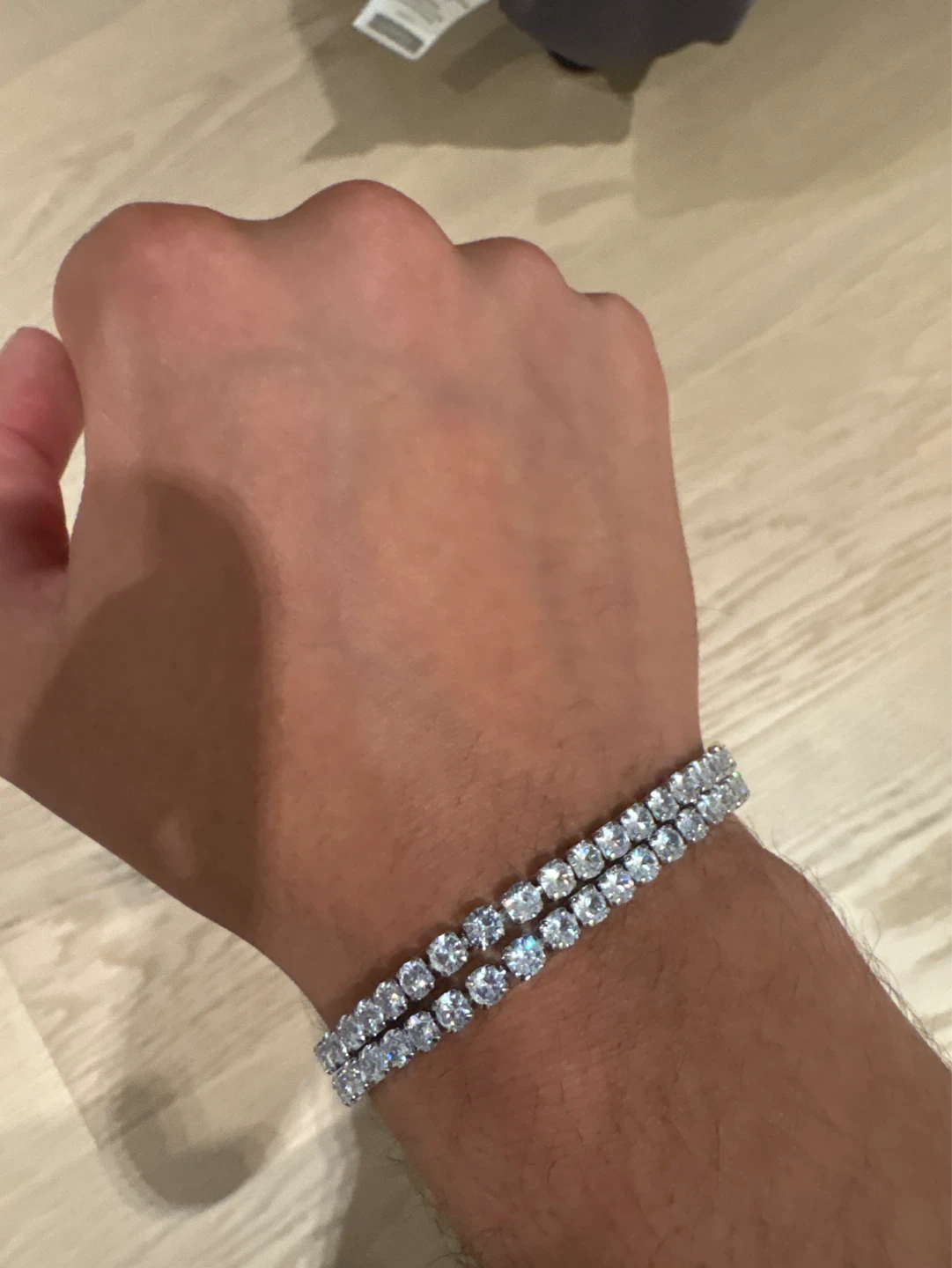 Silver Tone Tennis Bracelet with Moissanite